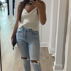 Zara Satin Cowl Neck Tank